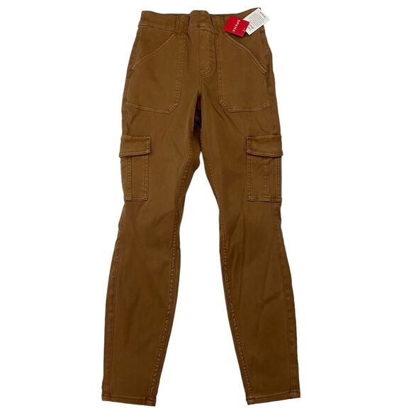 NWT SPANX Stretch Twill Ankle Cargo Pant Honey Glow Sz PS Petite Small Stretch - Picture 1 of 9